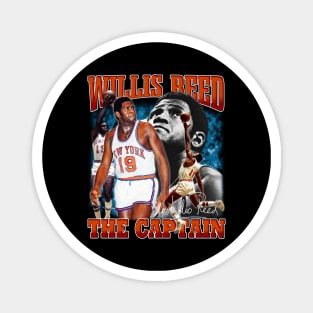 Willis Reed The Captain Basketball Legend Signature Vintage Retro 80s 90s Bootleg Rap Style Magnet